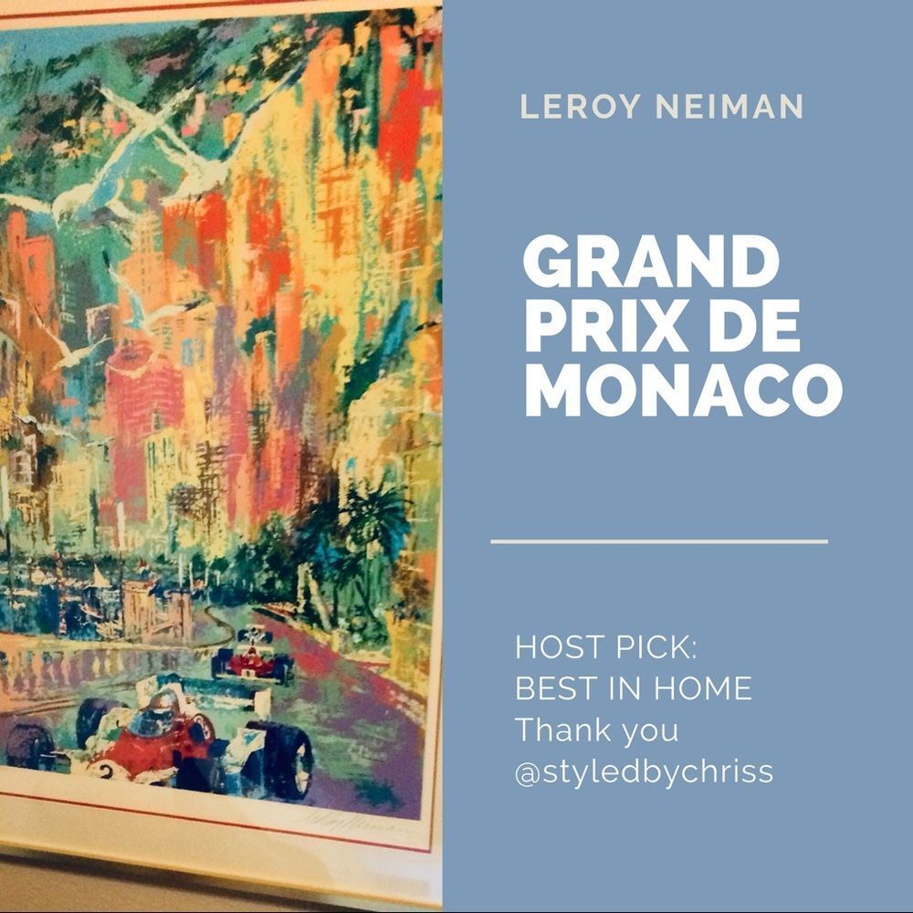 LeRoy Neiman Grand Prix de Monaco Framed Serigraph